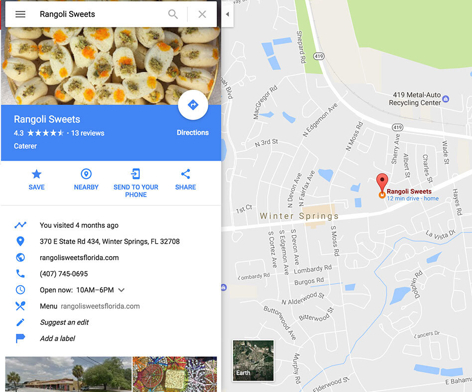 Rangoli Sweets of Florida